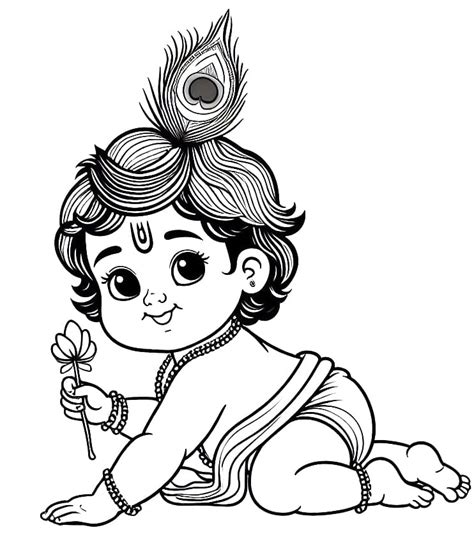 little krishna coloring pages|baby krishna coloring pages printable.